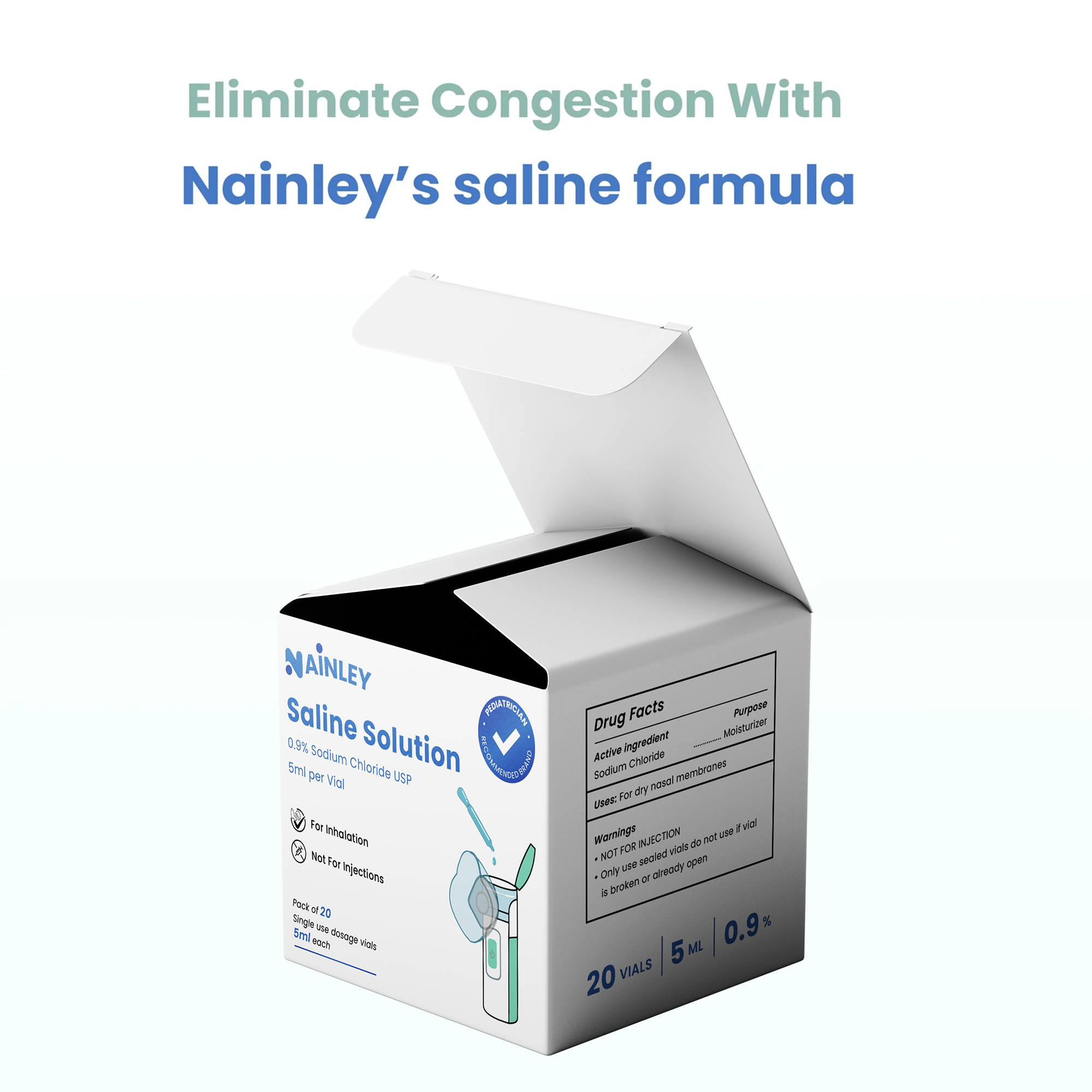 .0.9% Saline Solution For Portable Nebulizer - 20 Vials